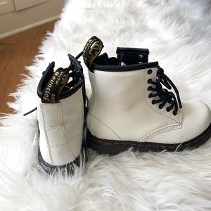 Toddler/kids white dr martens boots